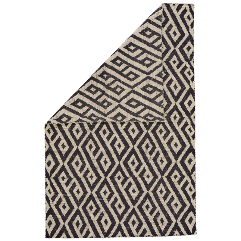 Bloomsbury Market Reiber Wool Black/White Area Rug & Reviews Wayfair